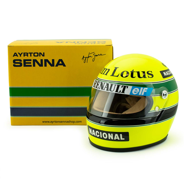 Mini helma Ayrton Senna 1985 Scale 1:2