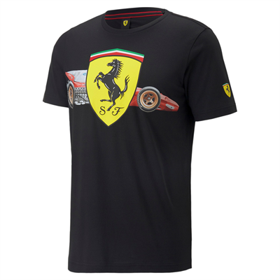 Tričko Ferrari Race Heritage Big Shield Tee čierne
