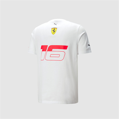 Tričko Scuderia Ferrari Charles Leclerc biele Monako