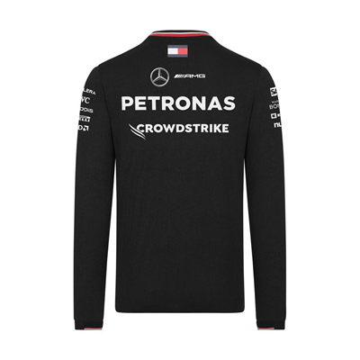 Tímové tričko AMG Mercedes Petronas F1 team čierne s dlhým rukávom
