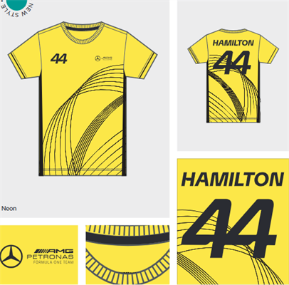 Tričko Lewis Hamilton Neón žlté